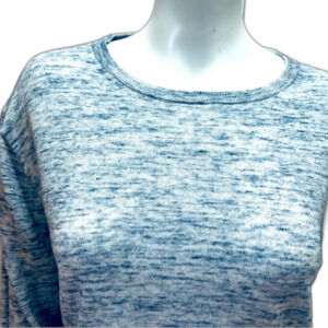 J Crew Navy & White Cotton Blend  Crewneck Sweater Sz Med